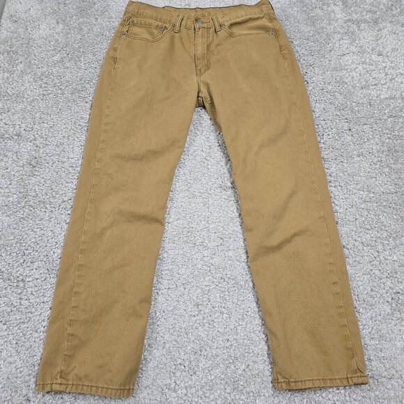 Levis 514 Pants Men 34×30 (Fits 32×29) Brown Straight Fit Mid Rise Stretch Twill - Picture 1 of 13
